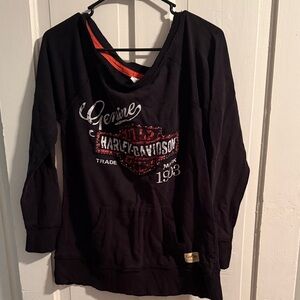 Harley-Davidson Black and Red Graphic Sweatshirt